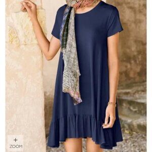 Peruvian‎ Connection Brigitte Dress Pockets Blue Sapphire Women's Sz XS NWT B33